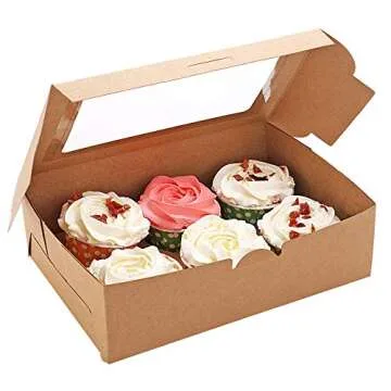30-Set Cupcake Boxes with Inserts and Window - Perfect for Events!