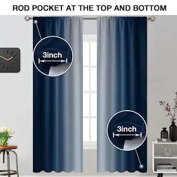 Yakamok Ombre Blackout Curtains - Room Darkening Thermal Insulated Panels