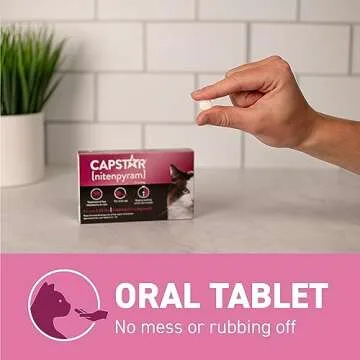 CAPSTAR (nitenpyram) Oral Flea Treatment for Cats, Fast Acting Tablets Start Killing Fleas in 30 Minutes, Cats 2-25 lbs, 6 Doses