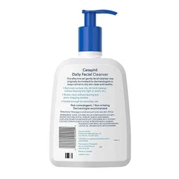 Face Wash by Cetaphil, Daily Facial Cleanser for Combination to Oily Sensitive Skin, 16 Ounce Pack of 2, Gentle Foaming Deep Clean Without Stripping