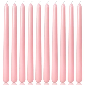 10 Inch Baby-Pink Taper Candles - Elegant and Dripless