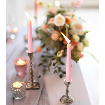 10 Inch Baby-Pink Taper Candles - Elegant and Dripless