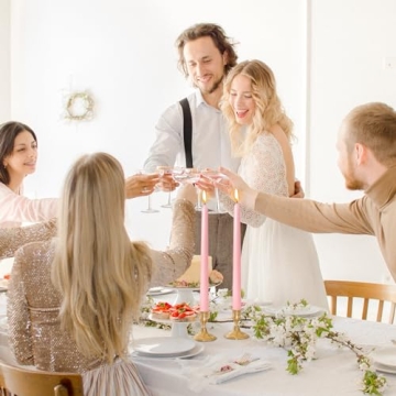 10 Inch Baby-Pink Taper Candles - Elegant and Dripless