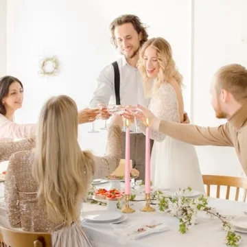 10 Inch Baby-Pink Taper Candles - Elegant and Dripless