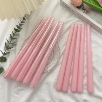 10 Inch Baby-Pink Taper Candles - Elegant and Dripless