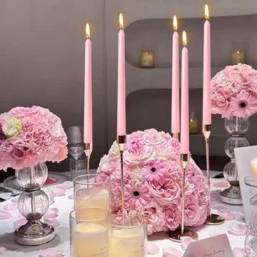 10 Inch Baby-Pink Taper Candles - Elegant and Dripless