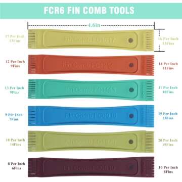 LONCHDAN 10 Pcs Air Conditioner Fin Comb Cleaner kit AC Coil Cleaning Brush 5 Different Fin Combs Co...