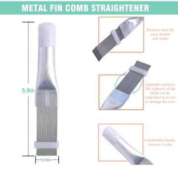 LONCHDAN 10 Pcs Air Conditioner Fin Comb Cleaner kit AC Coil Cleaning Brush 5 Different Fin Combs Condenser Fin Straightener AC Evaporator Comb Radiator Repair Clean Tool
