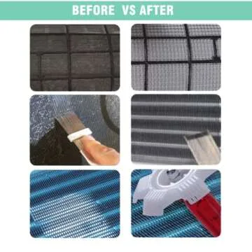 LONCHDAN 10 Pcs Air Conditioner Fin Comb Cleaner kit AC Coil Cleaning Brush 5 Different Fin Combs Condenser Fin Straightener AC Evaporator Comb Radiator Repair Clean Tool