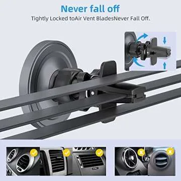 OHLPRO MagSafe Car Mount Charger iPhone Wireless Car Charger, Stick on Dashboard Magnetic Phone Holder Mount for iPhone 16 Pro Plus Max 15 14 13 12 Series, 15W Fast Charging, Aluminum Shell