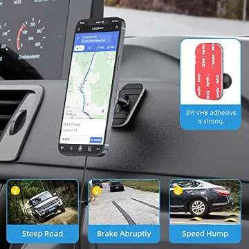 OHLPRO MagSafe Car Mount Charger iPhone Wireless Car Charger, Stick on Dashboard Magnetic Phone Holder Mount for iPhone 16 Pro Plus Max 15 14 13 12 Series, 15W Fast Charging, Aluminum Shell