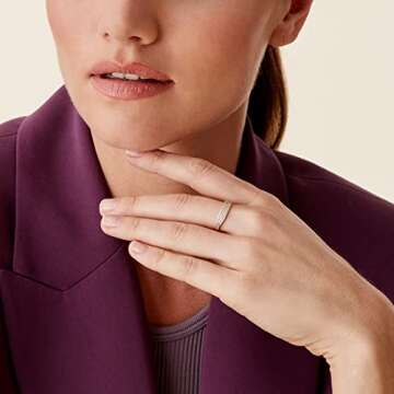 PAVOI 14K Gold Plated Slim Signet Ring with Sparkling Cubic Zirconia | Lightweight Dainty Statement ...