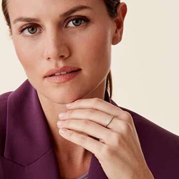 PAVOI 14K Gold Plated Slim Signet Ring with Sparkling Cubic Zirconia | Lightweight Dainty Statement Rings for Women (Yellow Gold, 8)