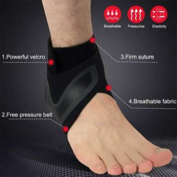 Adjustable Ankle Crutch, Compression Wrap for Pain Relief and Recovery in Sports
