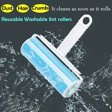 Reusable Washable Lint Roller Set for Pet Hair and Dust