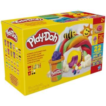 Play-Doh 22 Pack Ultimate Color Variety, Bulk Assorted Colors, 2 & 4 Ounce Modeling Compound Cans, Kids Arts & Crafts, Preschool Toys for 2 Year Old Girls & Boys & Up (Amazon Exclusive)