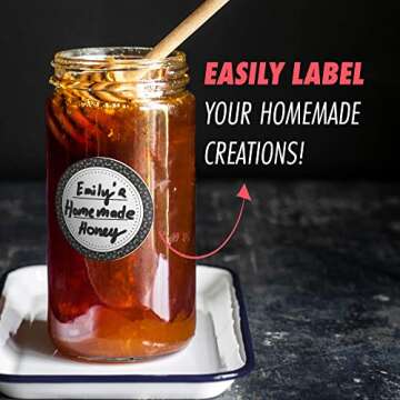 MESS Dissolvable Canning Labels for Jars – 200 Dissolvable Mason Jar Labels - Dissolvable Food Lab...