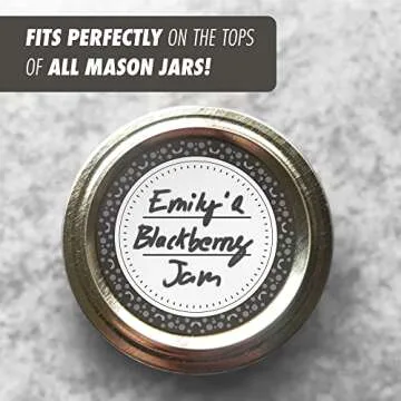 MESS Dissolvable Canning Labels for Jars – 200 Dissolvable Mason Jar Labels - Dissolvable Food Labels for Containers - Jam Homemade Canning Jar Labels Stickers - Removable Mason Jar Labels 2" Black