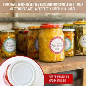 MESS Dissolvable Canning Labels for Jars – 200 Dissolvable Mason Jar Labels - Dissolvable Food Labels for Containers - Jam Homemade Canning Jar Labels Stickers - Removable Mason Jar Labels 2" Black