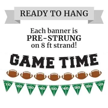 Pre-Strung Football Banner - No DIY Hassle - 8 ft Garlands