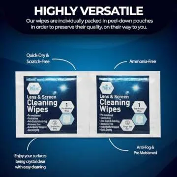 MED PRIDE Premoistened Lens Wipes| Anti-Static, Anti-Fog, Quick-Dry & Scratch-Free| Cleaning Cloths for LED Touch Screen, iPhones, iPads, Computer Monitors, Eyeglasses, Camera Lenses, Laptop (200)