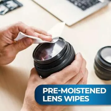 MED PRIDE Premoistened Lens Wipes| Anti-Static, Anti-Fog, Quick-Dry & Scratch-Free| Cleaning Cloths for LED Touch Screen, iPhones, iPads, Computer Monitors, Eyeglasses, Camera Lenses, Laptop (200)