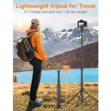 71" Phone Tripod with Remote for Smartphones and Cameras