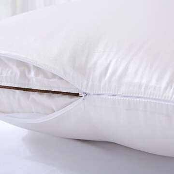 SLPBABY 100% Natural Pure Silk Pillowcase for Hair and Skin, Both Side 19 Momme Silk, Luxury Smooth Satin Pillowcase Cover with Hidden Zipper (Standard, White)