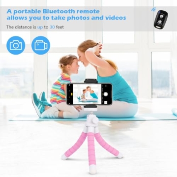 Affordable UBeesize Pink iPhone Tripod with Remote
