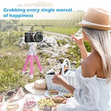 Affordable UBeesize Pink iPhone Tripod with Remote
