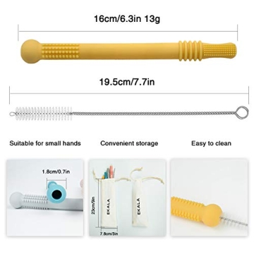 Hollow Teether Tubes - Silicone Baby Teething Straws (BPA Free)