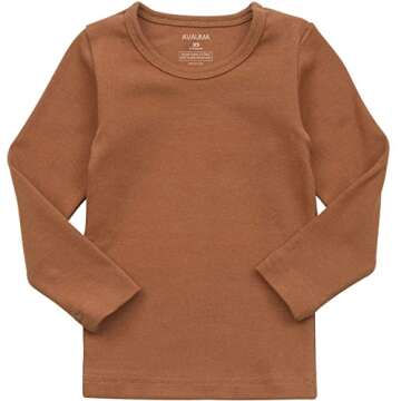 AVAUMA Baby Boys Girls Pajama Set Kids Toddler Snug fit Basic Cotton Sleepwear pjs for Daily (Camel-1 Large)