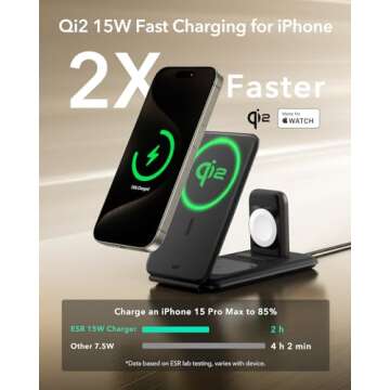 ESR 3 in 1 Travel Wireless Charger for Apple Devices