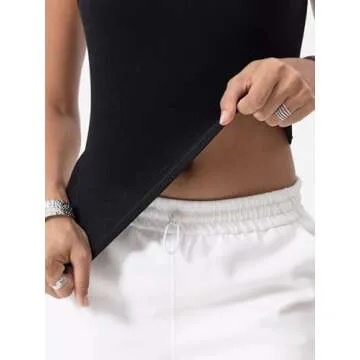 Danysu Women Cotton Rib Tank Top with Built in Bra