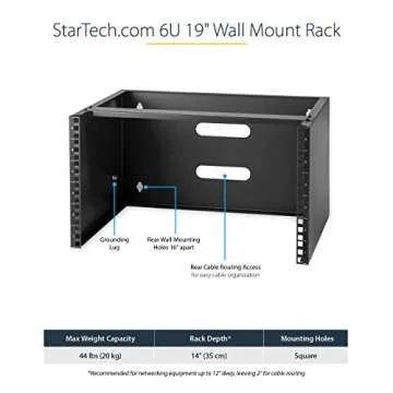 StarTech.com 6U Wall Mount Network Rack - 14 Inch Deep (Low Profile) - 19" Patch Panel Bracket for S...
