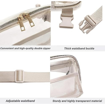 Clear Water Proof Fanny Pack for Concerts and Travel