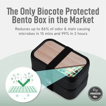 KARRICO Double Premium Bento Box, 67 fl oz BPA-Free - Black Stackable Lunch Box with Leak-Proof Lids & Dividers, Perfect for Christmas Meal Prep, Holiday Lunches & Portion Control