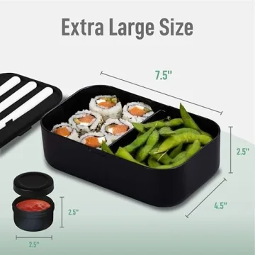 KARRICO Double Premium Bento Box, 67 fl oz BPA-Free - Black Stackable Lunch Box with Leak-Proof Lids & Dividers, Perfect for Christmas Meal Prep, Holiday Lunches & Portion Control
