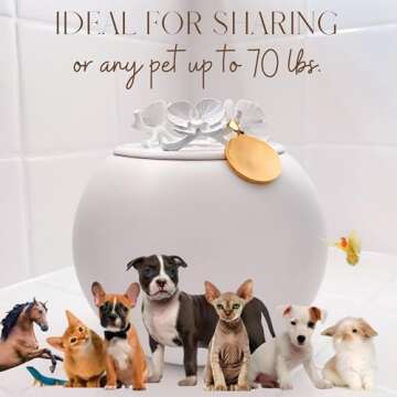 Pet Urns for Dogs, Handmade Dog Memorial Gifts for Loss of Dog, Cat Urns for Ashes, Pet Memorial Gifts Memory Box, Pet Urns for Dogs Pet Urns for Cats Keepsake Box - GNight Fetcher - White