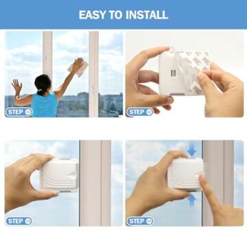 HelloPony 4Pack Sliding Door Lock with 36 Pack Must Use Clear Outlet Covers-Baby Proofing Window Locks-Proof Sliding Glass Door Lock, Patios Doors, Closet Doors-No Drilling Tools Needed …
