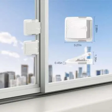 HelloPony 4Pack Sliding Door Lock with 36 Pack Must Use Clear Outlet Covers-Baby Proofing Window Locks-Proof Sliding Glass Door Lock, Patios Doors, Closet Doors-No Drilling Tools Needed …