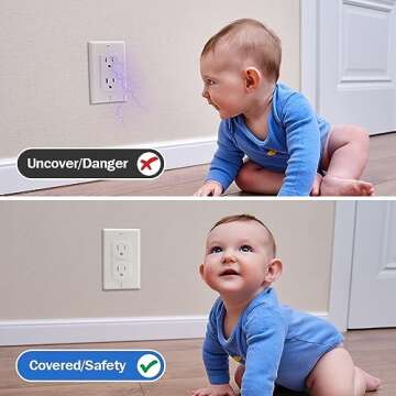 HelloPony 4Pack Sliding Door Lock with 36 Pack Must Use Clear Outlet Covers-Baby Proofing Window Locks-Proof Sliding Glass Door Lock, Patios Doors, Closet Doors-No Drilling Tools Needed …