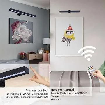 MIOBLUE LED Picture Lights with Remote, 16in Metal Battery Operated Picture Light,Rechargeable Display Lamp,Dimmable Dartboard Light with Timer for Frame Wall Portrait Art, 2Pack