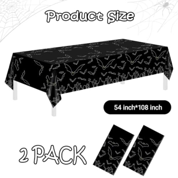 Spooky Bat Design Halloween Tablecloth Set - 2 Pack
