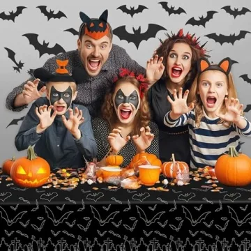 Spooky Bat Design Halloween Tablecloth Set - 2 Pack