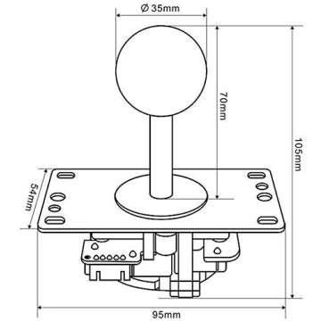 SANWA JLF-TP-8YT Joystick Red for Arcade Games