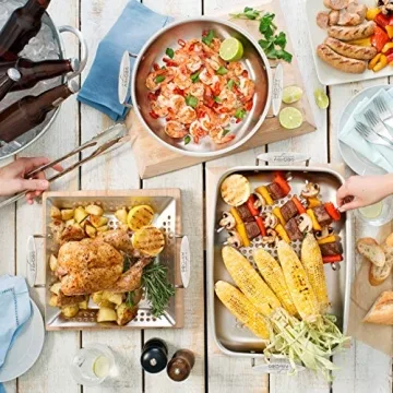 All-Clad 15x11 Inch Stainless Steel Roaster Pan for Grilling