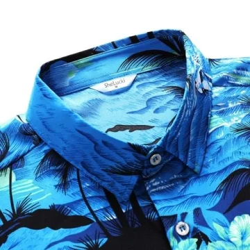 SheLucki Hawaiian Shirt for Men | Summer Beach Casual Short Sleeve