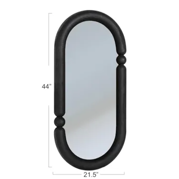 Elegant Creative Co-Op Oval Wall Mirror Black Home Decor
