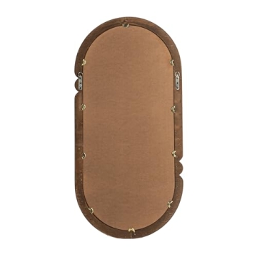 Elegant Creative Co-Op Oval Wall Mirror Black Home Decor
